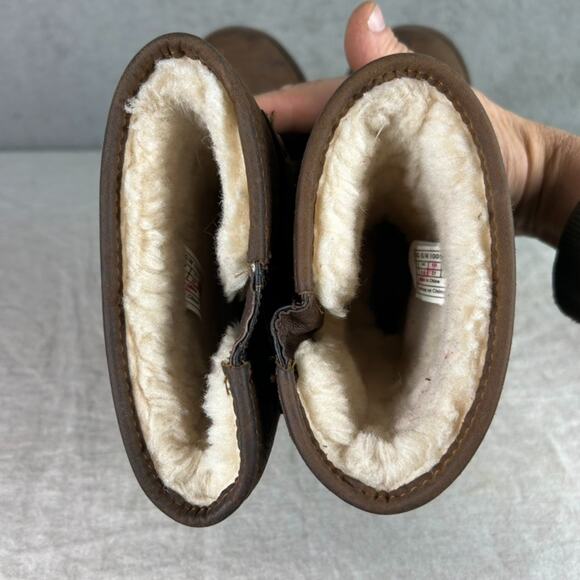 Ugg Australia Women Sutter Suede Boots Size 6 Shearling Lined Toast Brown Winter - Picture 7 of 8